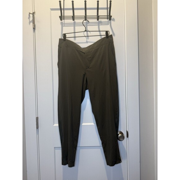 Athleta Brooklyn Ankle Pants Olive Green Stretch Casual Activewear 14 Large - Picture 2 of 7